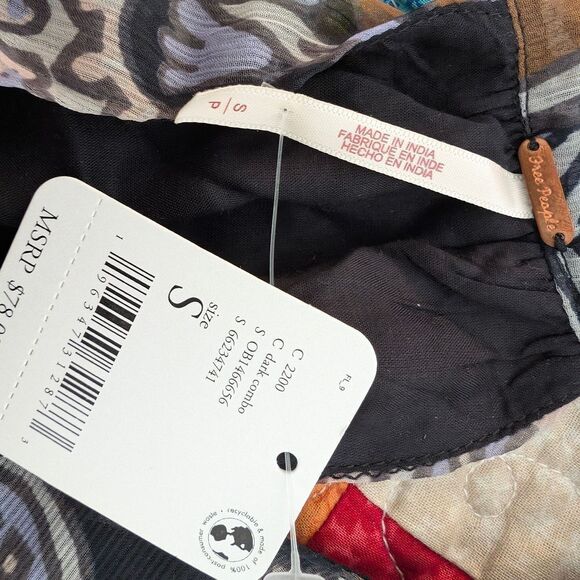 Free People Asymmetrical Halter Tank Top Brown and Tan - Picture 6 of 7